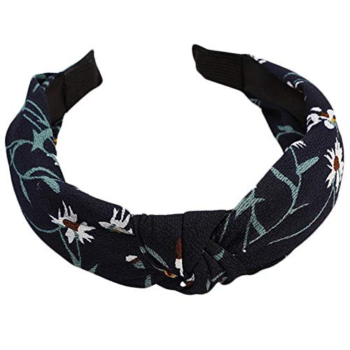 litymitzromq Wide Headbands, Sweet Women Handmade Cloth Headband Cross Knot Wide-brimmed Hair Band Headwear Knot Turban Headband Hair Band Elastic Hair Accessories for Women and Girls