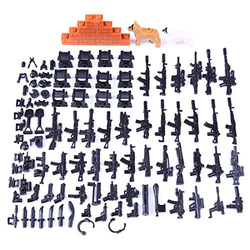 Lingxuinfo Military Guns Set Toy, WW2 Weapons Army Accessories for Brick Figures Building Blocks Toy Compatible with Major Brand