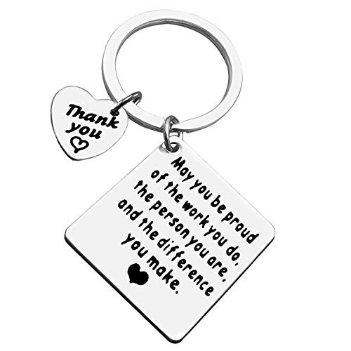 Thank You Gifts Appreciation Keychain Make a Difference Keychain Appreciation Gifts for Employee Coworker Leader Volunteer Social Worker Thank You Gifts for Nurse Coach Mentor Teacher Gifts