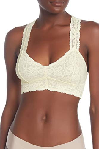 Free People Women's Galloon Lace Racerback Bra - Yellow X-Small