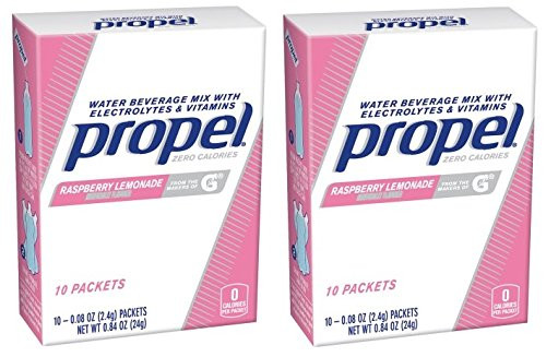 Propel Drink Mix, Raspberry lemonade, .08 Oz, 10 Packets -Pack of 2-