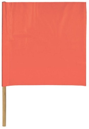 Safety Flag SF24-36 24-Inch Vinyl Safety Flags with Dowel, Red/Orange