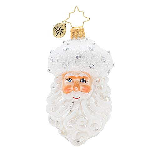 Christopher Radko Winter Frost Santa Gem Christmas Ornament, White