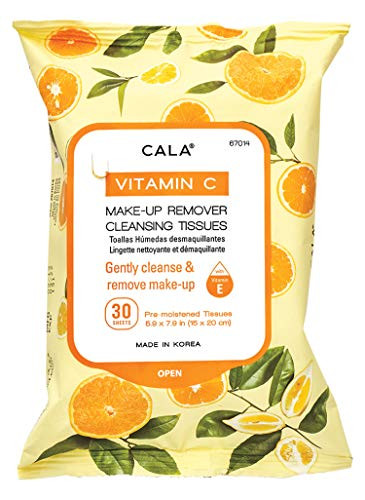 Cala Vitamin c make-up remover cleansing tissues 30 count, 30 Count