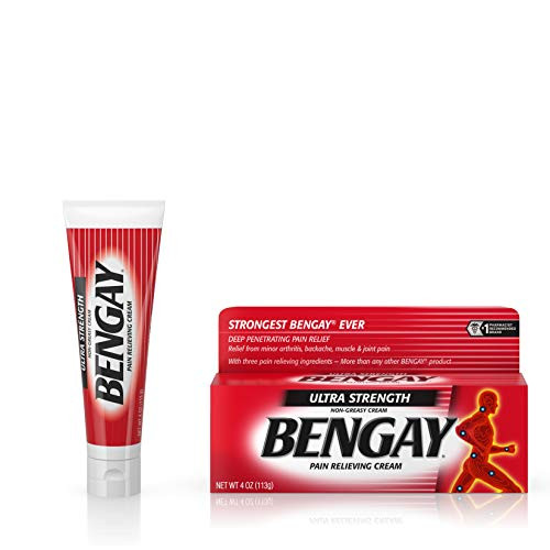 Ultra Strength Bengay Pain Relief Cream, Topical Analgesic for Minor Arthritis, Muscle, Joint, and Back Pain, 4 oz Ultra Strength Bengay Pain Relief Cream, Topical Analgesic for Minor Arthritis, Muscle, Joint, and Back Pain, 4 oz