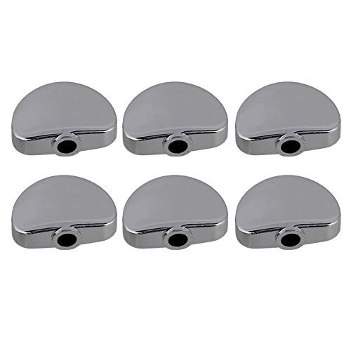 6PCS Guitar Tuning Peg Caps Knobs Tuning Key Machine Head Buttons Silver