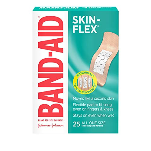 Band-Aid Brand SKINFLEX Adhesive Bandages for First Aid and Wound Care All One Size ct, 25 Count Band-Aid Brand SKINFLEX Adhesive Bandages for First Aid and Wound Care All One Size ct, 25 Count