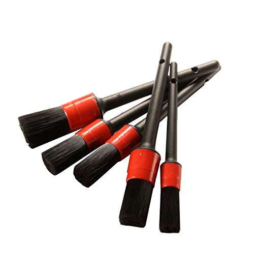 Car Detailing Brushes 5pcs,Soft Brush for Cleaning Cars, Soft Detailing Wash Brush, Automotive Detail Brushes-Car Cleaning Brush Car Detailing Brush Set for Cleaning Engine Wheels Exterior Emblems