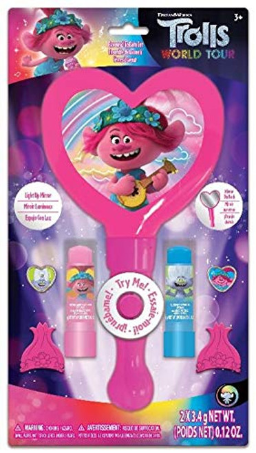 Townley Girl Trolls World Tour Light Up Mirror 2 Pack Lip Balm and 2 Hair Elastics, 5 CT Townley Girl Trolls World Tour Light Up Mirror 2 Pack Lip Balm and 2 Hair Elastics, 5 CT