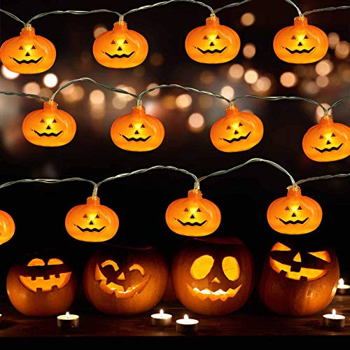 ZSMJ Halloween String Lights 20 LEDs 118 inch Pumpkin Battery Operated Decoration Outdoor Indoor for Party Decoration -Pumpkin- -A-Pumpkin-
