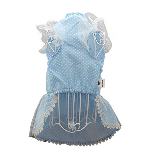 FUNIC Pet Clothes, Puppy Pet Tutu Dress Lace Skirt Princess Costume Dog Cat -Medium, Blue- FUNIC Pet Clothes, Puppy Pet Tutu Dress Lace Skirt Princess Costume Dog Cat -Medium, Blue-