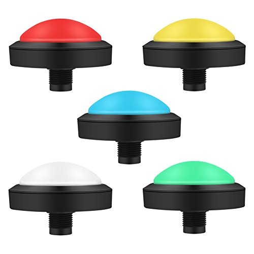 Walfront Arcade Game Push Button LED Illuminated Big Push Buttons with LED Light Arcade Fighting Joystick Push Buttons Controller, Color Optional-red-