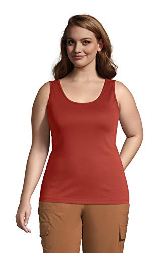 Lands' End Women s Cotton Tank Top Sunwashed Red Regular Medium