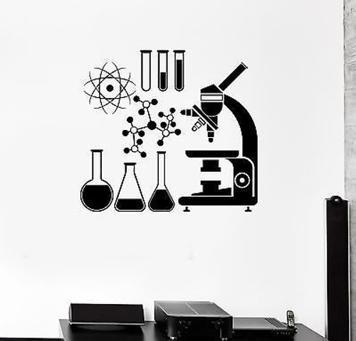 V-studios Wall Vinyl Sticker Decal Microscope Science Scientist Chemistry School VS079 V-studios Wall Vinyl Sticker Decal Microscope Science Scientist Chemistry School VS079