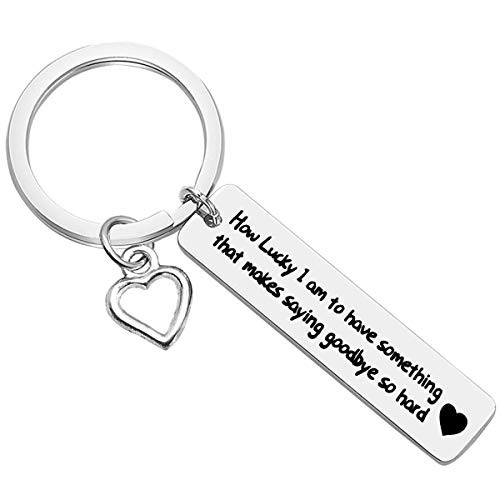 Goodbye Gift Keychain Going Away Gift Leaving Gifts Retirement Jewelry Farewell Gift How Lucky I am to Have Something That Makes Saying Goodbye So Hard Keychain for Coworker Best Friend Colleague
