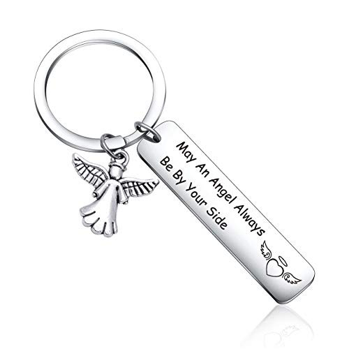 Christmas keychain for New Driver Keychain for Best Friend Keychain for Girlfriend Gift for Son Gift Husband Keychain for Dad Keychain Mom Gift for Daughter Gift Guardian Angel Keychain Boyfriend Keychain