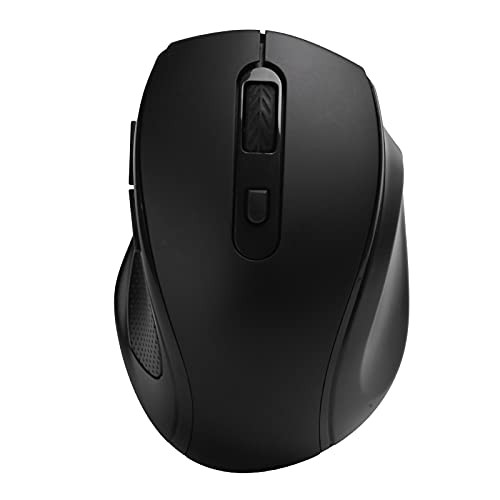 Portable Wireless Mouse, 2.4G Office/Gaming Ergonomic Mice, 16000 DPI, 6 Buttons Mobile Mouse Optical Mice with USB Receiver for Notebook Desktop Computer-Black-