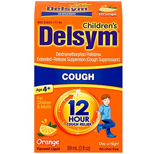 Delsym Children's Cough Suppressant Liquid, Orange Flavor, 3 Ounce