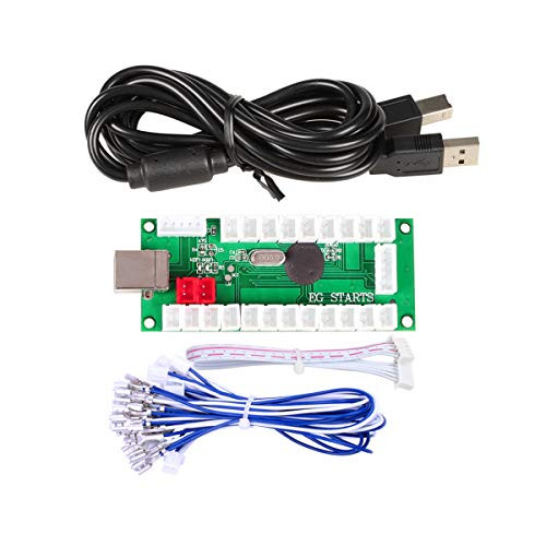 EG STARTS Zero Delay USB Controller to PC Games for Arcade Joystick Mame Jamma -Used 5Pin Joystick  plus Happ Type Push Buttons-
