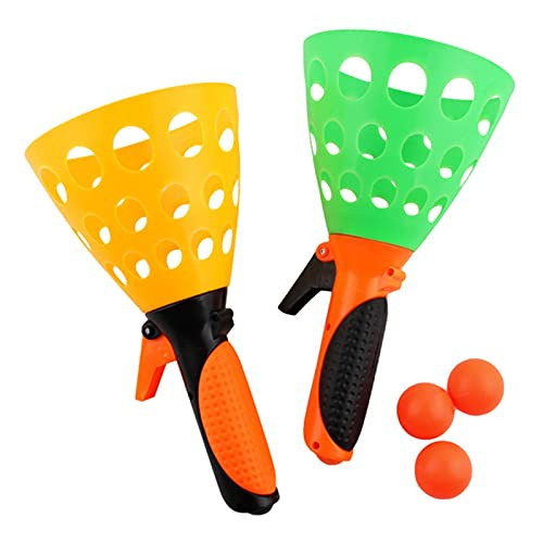 chengfang Pop Catch Game, Catch Ball Game, Kids Outdoor Toys, Pop and Catch Ball Games with 2 Launcher Baskets and 4 Balls, Outdoor Indoor Backyard Games for Kids and Adults
