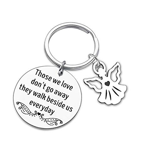Mom Dad Memorial Keychain Gift- Loss of Father Mother Jewelry-Those We Love Don't Go Away They Walk Beside Us Everyday Sympathy Angel Keyring Remembrance Gandpa Loved One Mom Dad Memorial Keychain Gift- Loss of Father Mother Jewelry-Those We Love Don't Go Away They Walk Beside Us Everyday Sympathy Angel Keyring Remembrance Gandpa Loved One