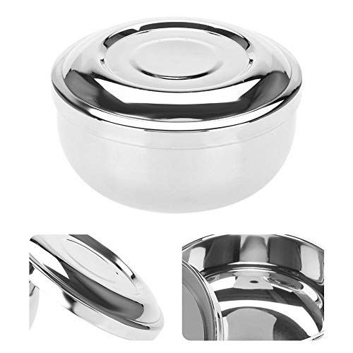 Shaving Soap Bowls, Universal Men Stainless Steel Beard Shaving Soap Bowl Shaving Mug Container With a Mirror