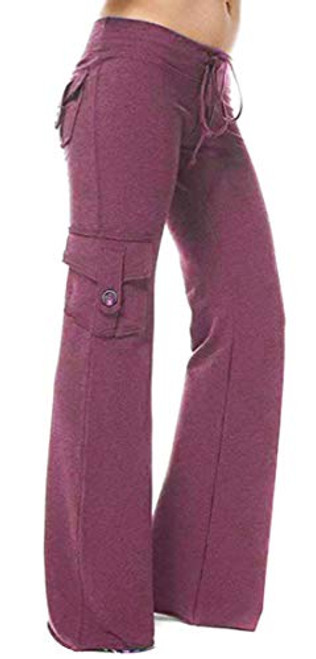 Insenver Women's Comfy Casual Yoga Pants Drawstring Palazzo Lounge Pants Joggers for Women with 3 Pockets Red Insenver Women's Comfy Casual Yoga Pants Drawstring Palazzo Lounge Pants Joggers for Women with 3 Pockets Red