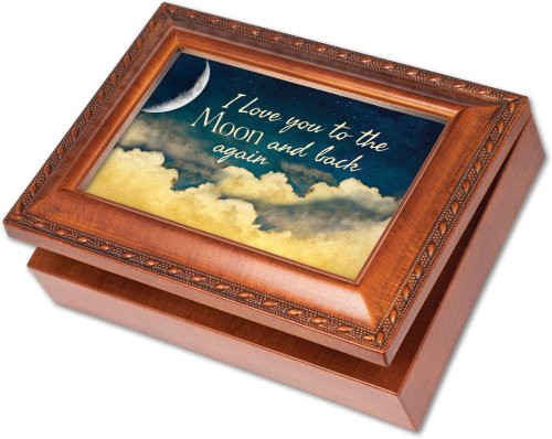 Cottage Garden I Love You to The Moon and Back Woodgrain Rope Trim Jewelry Music Box Plays Wonderful World Cottage Garden I Love You to The Moon and Back Woodgrain Rope Trim Jewelry Music Box Plays Wonderful World