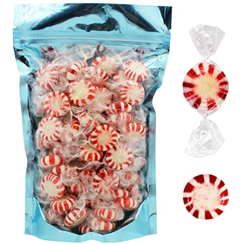 Peppermint White Face Starlights Hard Candy, Kosher, Individually Wrapped -80 Count -1 Pound-- Peppermint White Face Starlights Hard Candy, Kosher, Individually Wrapped -80 Count -1 Pound--