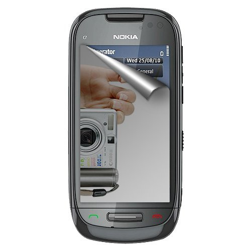 Amzer Mirror Screen Protector with Cleaning Cloth for Nokia C7