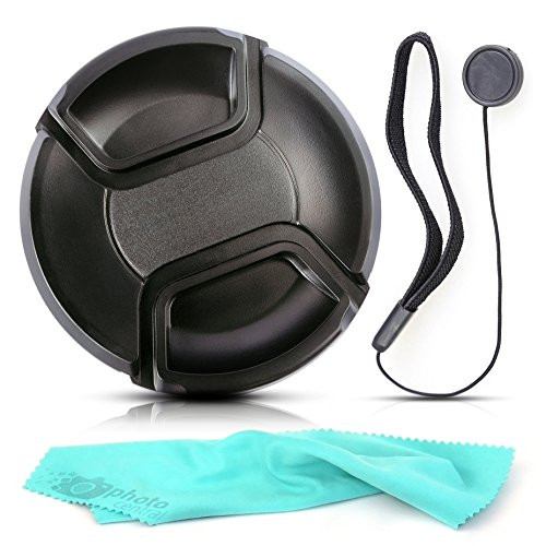Front Center Pinch Lens Cap Cover Protector plus Cap Keeper plus Cleaning Cloth for Canon EF-M 55-200mm f/4.5-6.3 IS STM Lens Front Center Pinch Lens Cap Cover Protector plus Cap Keeper plus Cleaning Cloth for Canon EF-M 55-200mm f/4.5-6.3 IS STM Lens