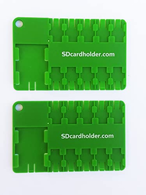 2pcs Micro SD Card Case, Green,Holder, Organizer Credit Card Size Storage