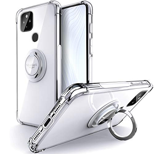 Silverback for Pixel 4A 5G Case Clear with Ring Kickstand, Protective Soft TPU Shock -Absorbing Bumper Shockproof Phone Case for Google Pixel 4A 5G -Clear