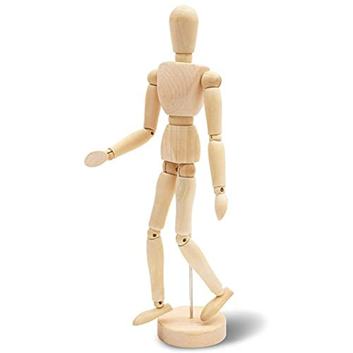 Artist Wooden Manikin, Creative Model Ornaments with Stand, Movable Joints Manikin, Artist Model Mannequin Jointed Doll, for Drawing and Desktop Decoration, Childrens birthday gifts