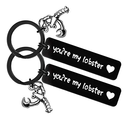 Couple Jewelry Keychain for Boyfriend Girlfriend Best Friend Keychain Couple Gift Anniversary Valentines Birthday Gift for Husband Wife You're My Lobster Keychain for Him Her Friendship Keyring