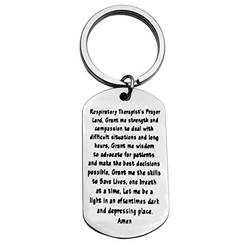 Respiratory Therapist Keychain Respiratory therapists Prayer Dog Tag Respiratory Therapy Gifts for Men and Women,Respiratory Therapist Gift RT Respiratory Tech Keychain Gift for RT Graduates