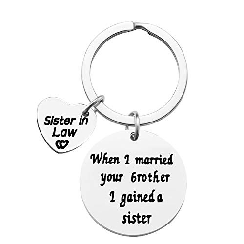 Keychain Sister of Groom Gift 