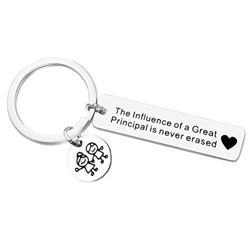 Gift for Principal Assistant Principal Gift Keychain Principal Retirement Gift The Influence of a Great Principal is Never Erased Keyring Principal Appreciation Gifts Christmas Gift Teachers Day Gifts