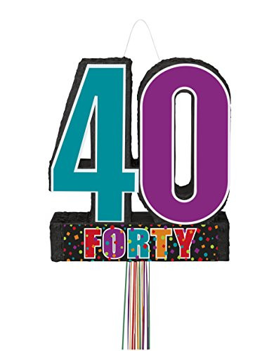Birthday Cheer 40th Birthday Pinata, Pull String
