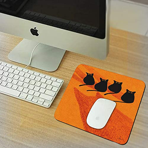 Sunshine Cases Black Spooky Kitties with Giant Spooky Kitty Halloween Cat Art by Denise Every Mouse Pad