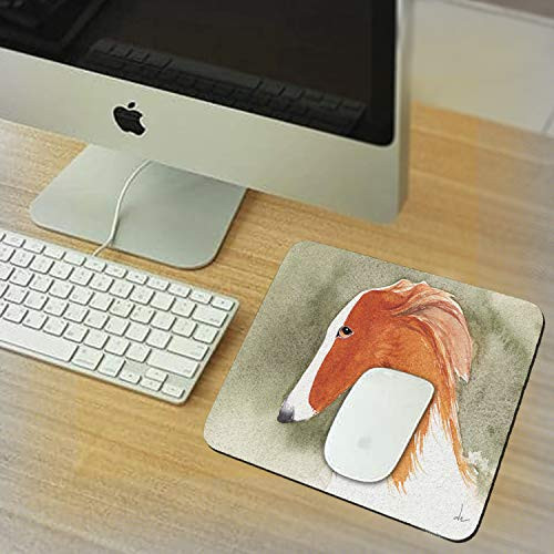 Sunshine Cases Red Borzoi on Sage Green Dog Art by Denise Every Mouse Pad