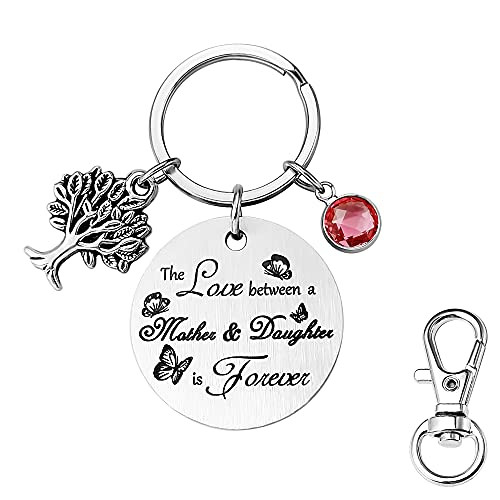 AMATOLOVE Mothers Day Gift Keychain the Love between Mother Daughter is Forever Birthday Gifts for Mom Keychains