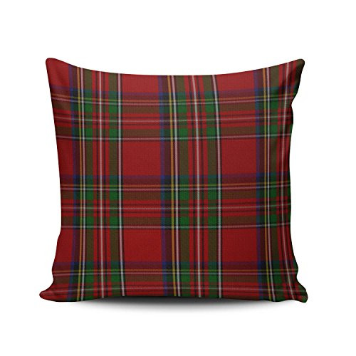 SALLEING Custom Fashion Home Decor Pillowcase Red Stylish Royal Stewart Tartan Plaid Euro Square Throw Pillow Cover Cushion Case 26x26 Inches One Sided Print SALLEING Custom Fashion Home Decor Pillowcase Red Stylish Royal Stewart Tartan Plaid Euro Square Throw Pillow Cover Cushion Case 26x26 Inches One Sided Print