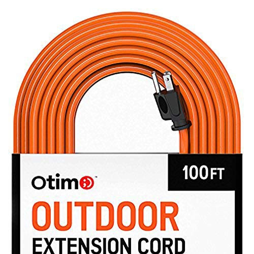 Otimo 100 ft 16/3 Outdoor Heavy Duty Extension Cord - 3 Prong Extension Cord, Orange