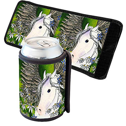 Sunshine Cases Blue Eyed Pegasus with Golden Wings Art by Denise Every Insultated Beverage Can Cooler Thermal Bottle Wrap