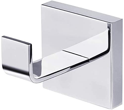 Bath Towel Hook, Bathroom Shower Square Hook Wall Mounted Towel Hooks 304 Stainless Steel Coat Hook Towel Robe Clothes Hook for Bath Polished Chrome