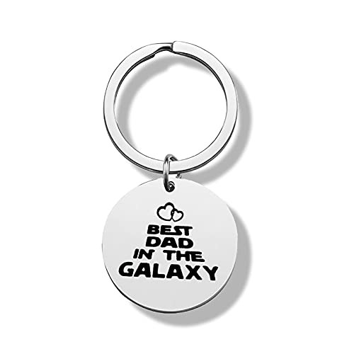 Dad Keychain Gift for Fathers Day Keychain Dad Birthday Gift for Stepdad Gift from Daughter Son,Father Gift,Best Dad In The Galaxy Gift,Adoption Dad Keychain,Stepdad Keychain,Christmas Present for Men