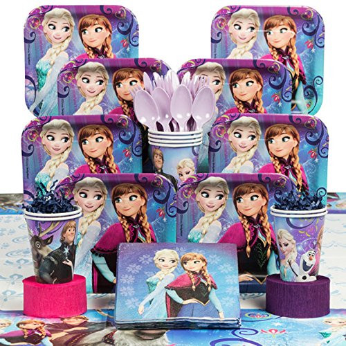 Hallmark Disney Frozen Party Supplies Pack Includes 16 Plates, 8 Cups, 32 Napkins and 1 Tablecover