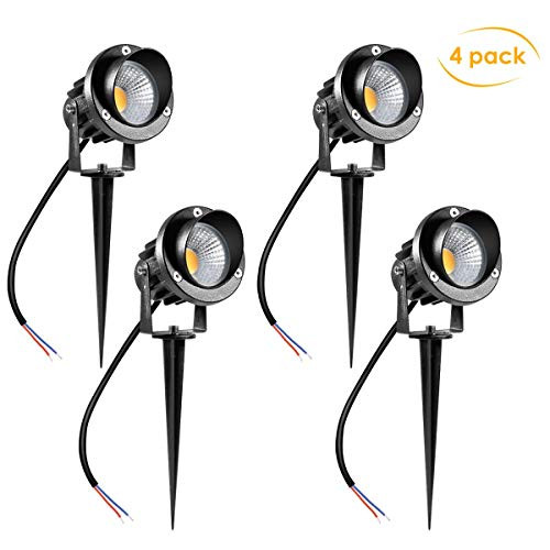 ALOVECO 5W LED Landscape Lights, 12V / 24V Low Voltage COB Garden Spotlights, IP66 Waterproof 500LM Super Bright Landscape Lighting with Spike for Patio Garden Pathway Warm White (4Pack) ALOVECO 5W LED Landscape Lights, 12V / 24V Low Voltage COB Garden Spotlights, IP66 Waterproof 500LM Super Bright Landscape Lighting with Spike for Patio Garden Pathway Warm White (4Pack)