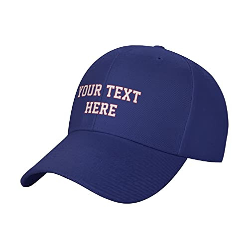 Custom Hats, Custom Baseball Hat, Text Baseball Cap Custom Personalized Adjustable Dad Hats for Men and Women Blue Custom Hats, Custom Baseball Hat, Text Baseball Cap Custom Personalized Adjustable Dad Hats for Men and Women Blue